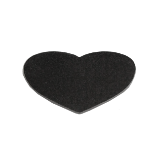 Grabstein Herz aus Granit ca. 25cm x 15cm und 1cm dick, schwarz 