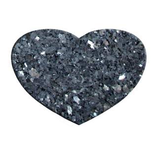 Grabstein Herz aus Granit ca. 30cm x 23cm und 1cm dick, Silver Dream 