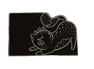 Grabstein Katze aus Granit ca. 30cm x 19cm und 1cm dick 