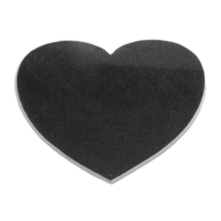 Grabstein Herz aus Granit ca. 30cm x 23cm und 1cm dick, schwarz 