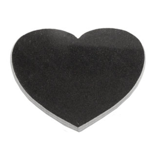 Grabstein Herz aus Granit ca. 30cm x 23cm und 2cm dick, schwarz 