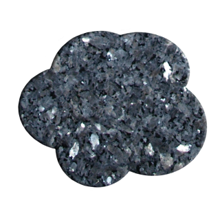 Grabstein Wolke aus Granit ca. 30cm x 25cm und 1cm dick, Silver Dream 