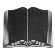 Grabstein Buch aus Granit mit Zierkante ca. 30cm x 27cm und 1cm dick